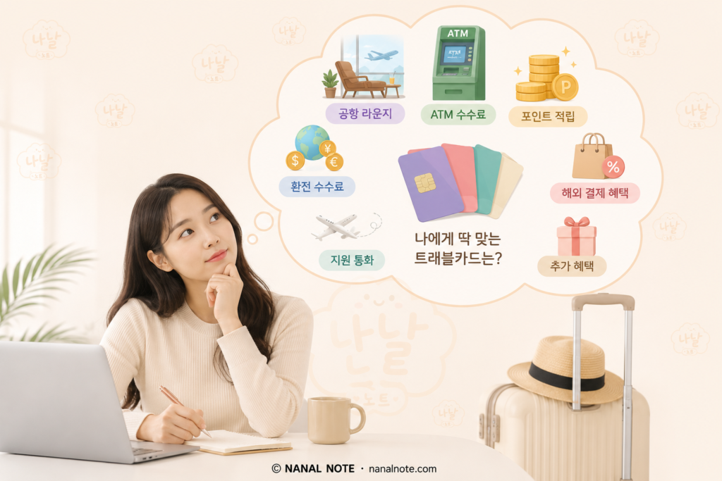 트래블 체크카드 선택 시 확인할 혜택 항목