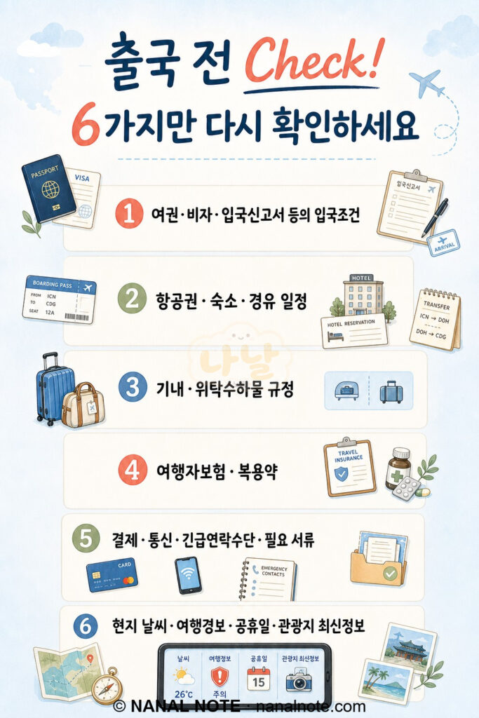 출국 전 확인해야 할 체크리스트