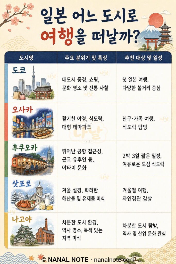 일본 추천 여행지 5곳
