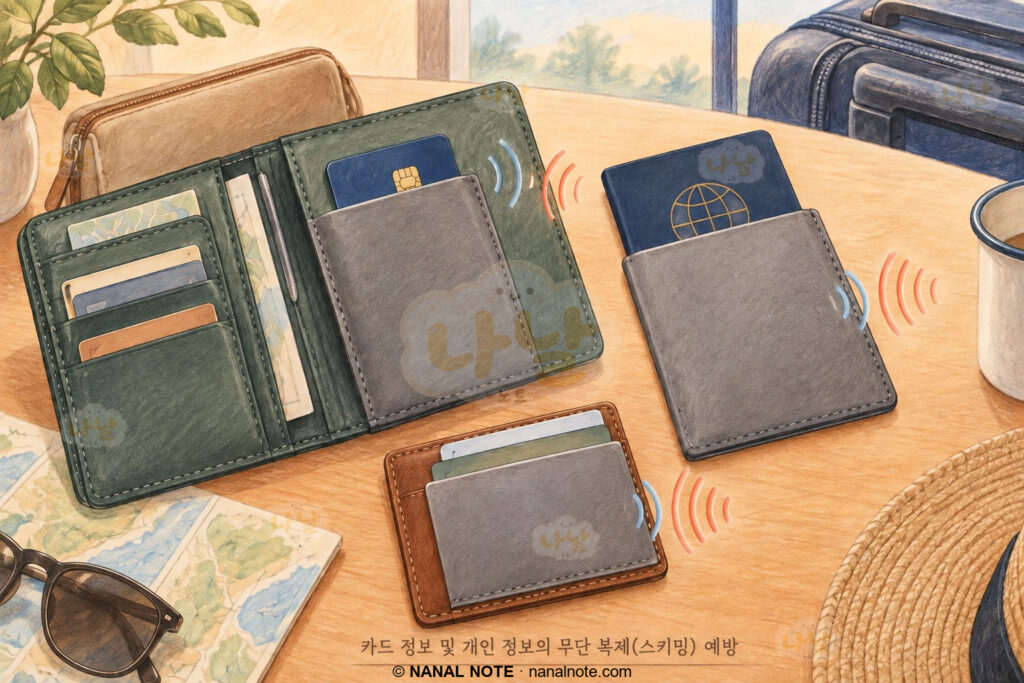 RFID 차단 아이템과 같은 여행용품